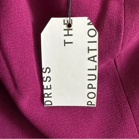 DRESS THE POPULATION Tiffany One-Shoulder Maroon Dark Magenta Dress Size S NWT - Picture 10 of 11